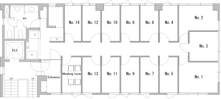 No.1～14の各部屋