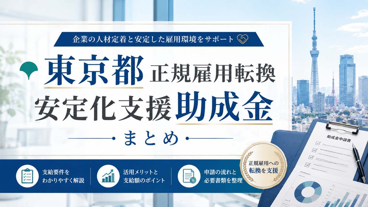 東京都正規雇用転換安定化支援助成金まとめ